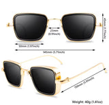 Gafas Fashion Square Uv400 Frame Black Lense Red