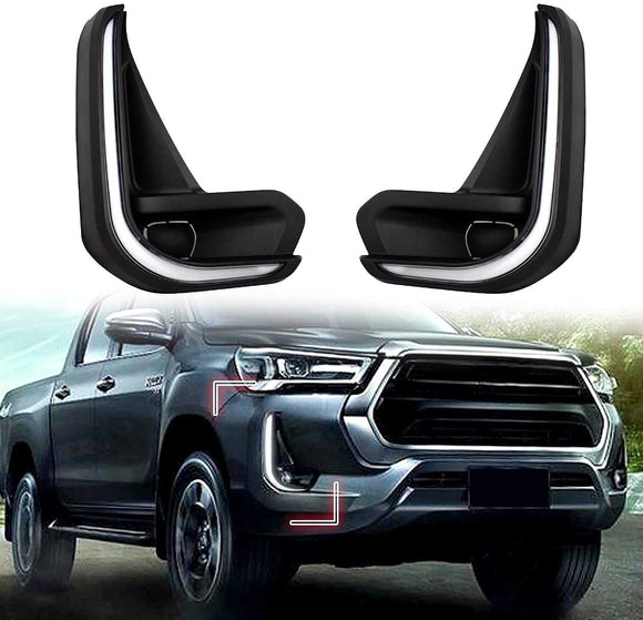 Toyota Hilux 2021 Bisel Negro Luz Dual Blanca Amarilla Drl