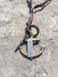 Cadena Ancla Marino Cuero y Metal