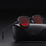 Gafas Fashion Square Uv400 Frame Black Lense Red