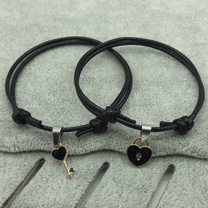 Pulsera parejas corazones negros