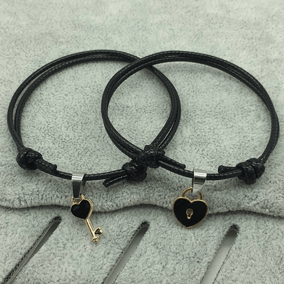 Pulsera parejas corazones negros
